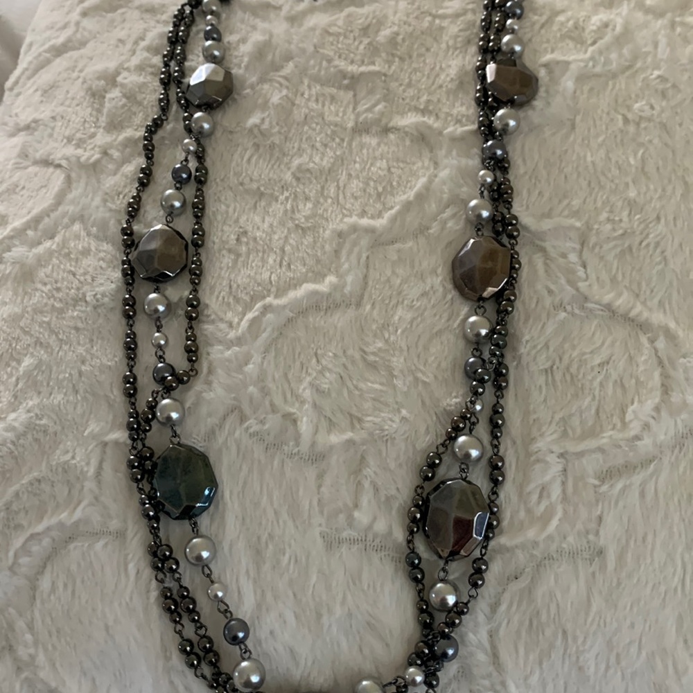 Premier Designs multilayer necklace.Beads,glass and faux pearls .